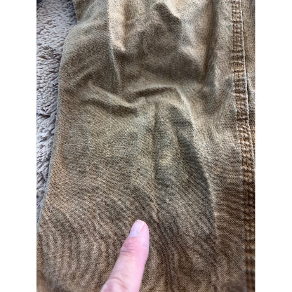 Carhartt Mens Loose Fit Canvas Carpenter Pants Duck Brown Work thrashed 32x32 - Picture 4 of 9